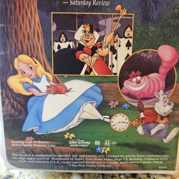 Alice in Wonderland VHS Walt Disney Masterpiece Collection - Picture 7 of 8